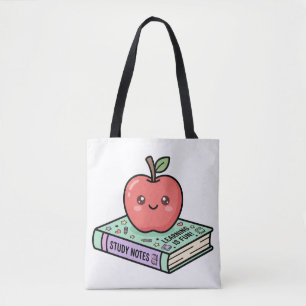 Kawaii Apple on Book Cute Teacher Appreciation Gif Tote Bag