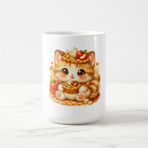 Kawaii Apple Pie Kitty – Cosy Autumn Dessert Cat Coffee Mug