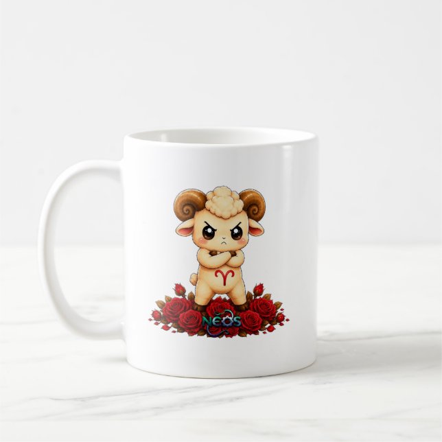 Kawaii Aries Zodiac Neos Coffee Mug (Left)