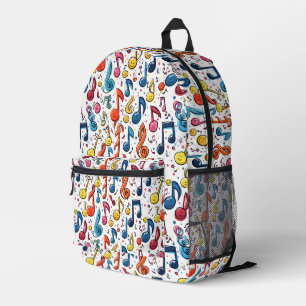 Kawaii Art Musical Notes Abstract Printed Backpack