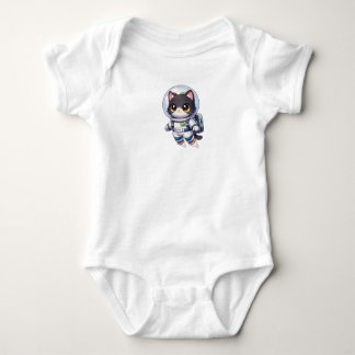 Kawaii Astronaut Cat Cartoon – Cute Space Kitty Baby Bodysuit