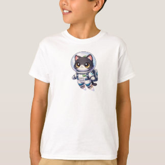 Kawaii Astronaut Cat Cartoon – Cute Space Kitty T-Shirt