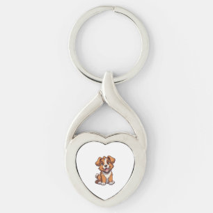 Kawaii Australian Shepherd Puppy Key Ring