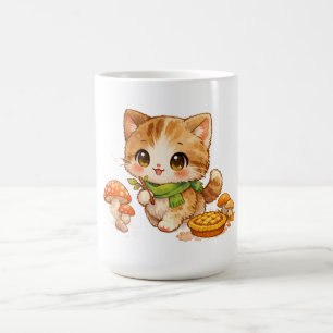 Kawaii Autumn Forest Kitty – Cosy Fall Woodland Ca Coffee Mug