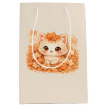 Kawaii Autumn Leaf Kitty – Cosy Fall Cat