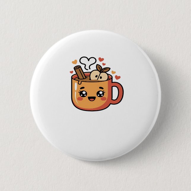 kawaii autumn tea Classic T-Shirt 6 Cm Round Badge (Front)