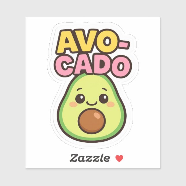  Kawaii Avocado Sticker (Sheet)
