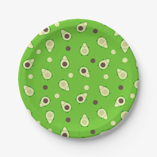 Kawaii Avocados Paper Plate (Front)