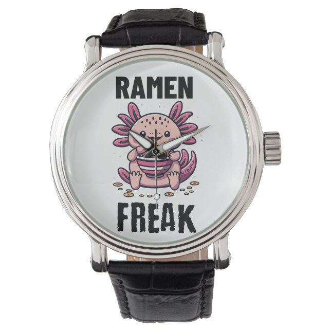 Kawaii Axalotl eating Ramen Watch (Front)