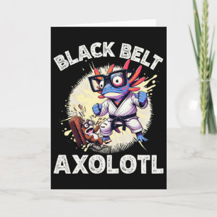 Kawaii Axolotl Black Belt Karate Kickboxing Martia Card