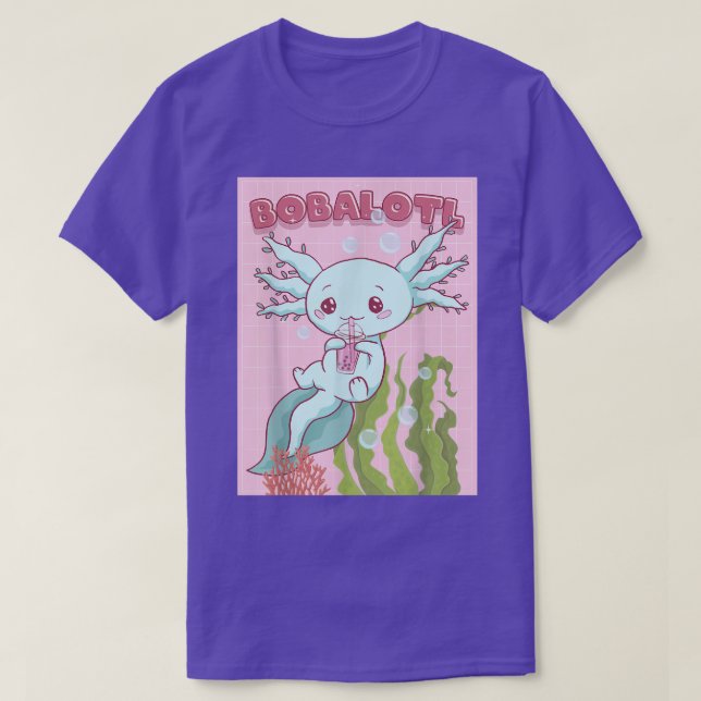 Kawaii Axolotl Boba Bubble Tea Japanese Aesthetic  T-Shirt (Design Front)