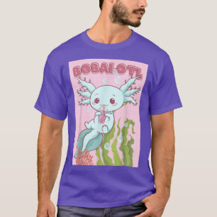 Kawaii Axolotl Boba Bubble Tea Japanese Aesthetic  T-Shirt