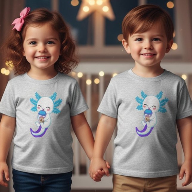 Kawaii Axolotl Boba Tea Toddler T-Shirt (Creator Uploaded)