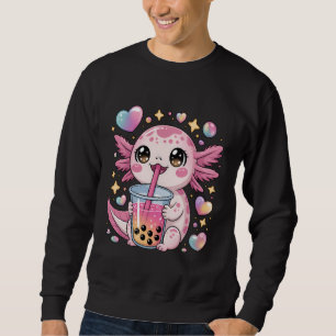 Kawaii Axolotl Bubble Tea for Kids and Teens Cute  Sweatshirt