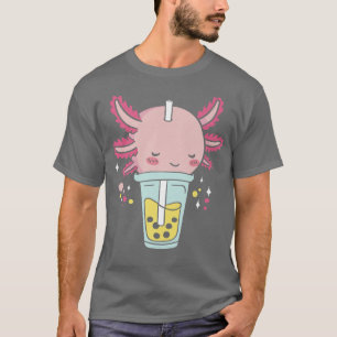 Kawaii Axolotl  Bubble Tea  Japanese Art Premium  T-Shirt