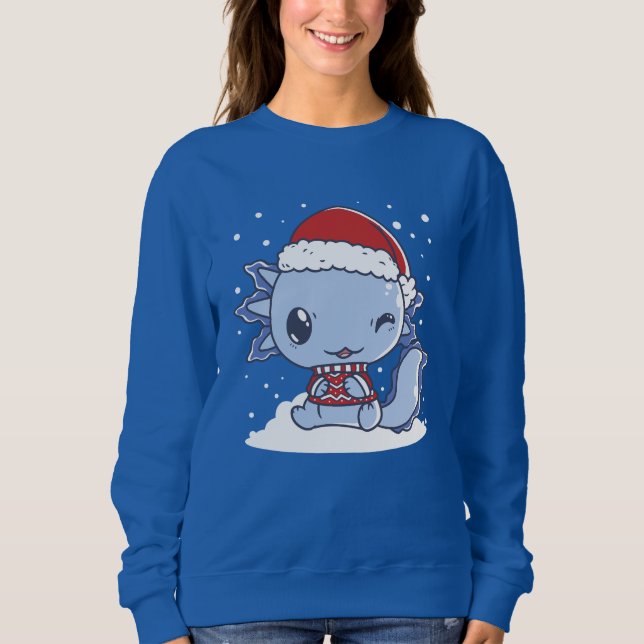 Kawaii Axolotl Christmas Sweatshirt (Front)