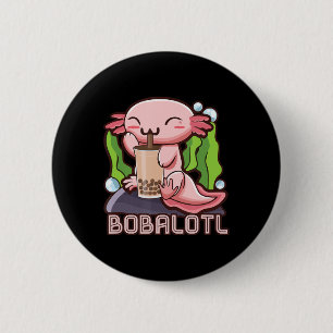 Kawaii Axolotl Cute Boba Tee Bubble Tea Anime Girl 6 Cm Round Badge