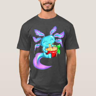 Kawaii Axolotl eat ramen Japanese Anime Noodles ki T-Shirt