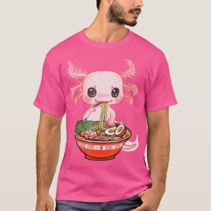 Kawaii Axolotl Eating Ramen Noodles Anime Gift Gir T-Shirt