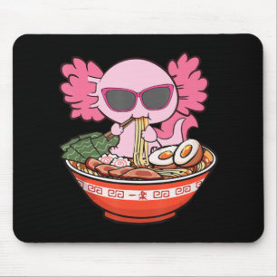 Kawaii Axolotl Eating Ramen Noodles Anime Girls Te Mouse Pad