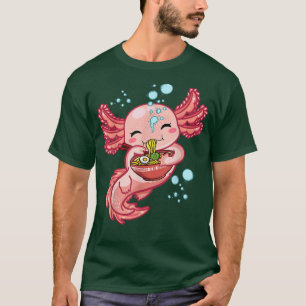 Kawaii Axolotl Eating Ramen Noodles Anime Girls te T-Shirt