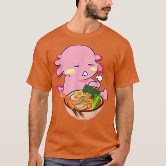 Kawaii Axolotl Eating Ramen Noodles Anime Kids Gir T-Shirt