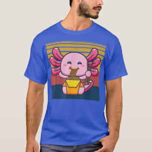 Kawaii Axolotl Eating Ramen Noodles Anime Vintage  T-Shirt