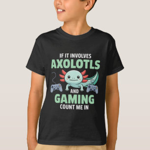 Kawaii Axolotl Gamer Shirt For Boys And Girls Anim