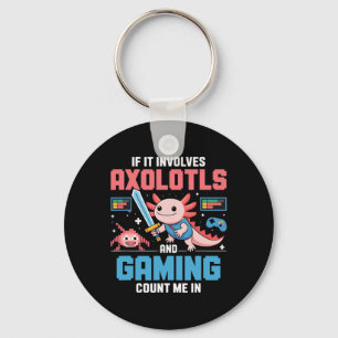 Kawaii Axolotl Gamer Shirt For Boys Girls Anime Key Ring
