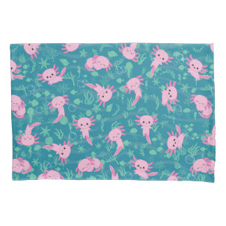 Kawaii Axolotl in Ocean Pillowcase
