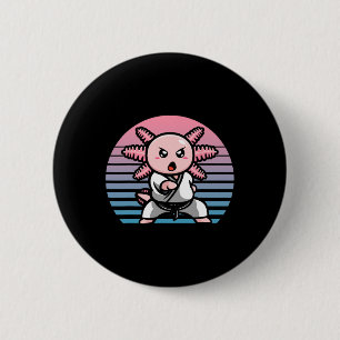 Kawaii Axolotl Karate Funny Martial Arts 6 Cm Round Badge