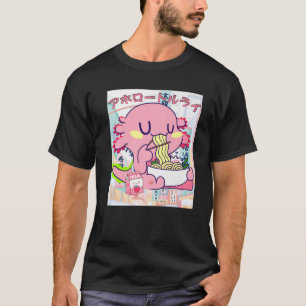 Kawaii Axolotl Life Ramen Strawberry Milk Shake Ja T-Shirt