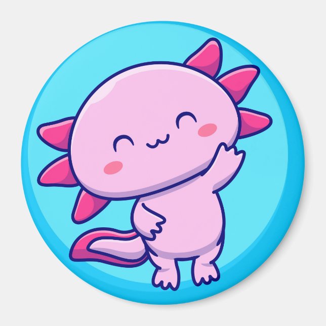 Kawaii Axolotl Magnet (Front)