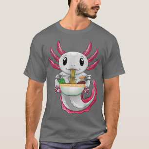 Kawaii Axolotl Otaku Japanese Anime Ramen Noodles  T-Shirt