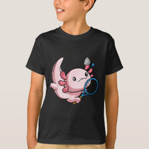 Kawaii Axolotl Pun Funny Badminton Player  T-Shirt