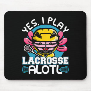 Kawaii Axolotl Pun Funny Yes I Play Lacrosse Alotl Mouse Pad