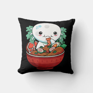 Kawaii Axolotl Ramen Japanese Anime Lover Teen Gir Cushion