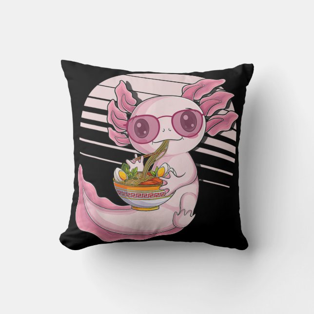 Kawaii Axolotl Ramen Noodles Japanese Food Anime G Cushion (Front)