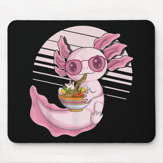 Kawaii Axolotl Ramen Noodles Japanese Food Anime G Mouse Pad (Front)