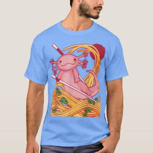 Kawaii Axolotl Salamander Eating Japanese Ramen Fo T-Shirt