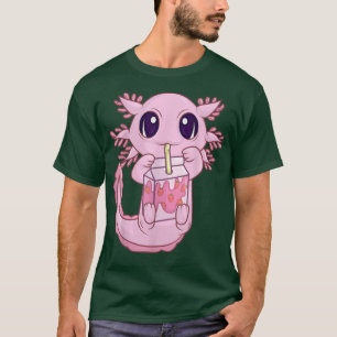 Kawaii Axolotl Shirt For Women Girls, Anime Strawb