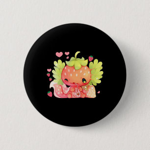 Kawaii Axolotl Strawberry Milk Shake Japanese Anim 6 Cm Round Badge