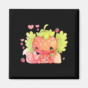 Kawaii Axolotl Strawberry Milk Shake Japanese Anim Magnet