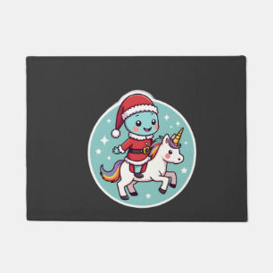 Kawaii Axolotl Unicorn Xmas Santa Merry Christmas Doormat