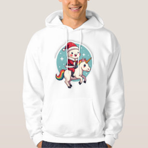Kawaii Axolotl Unicorn Xmas Santa Merry Christmas Hoodie