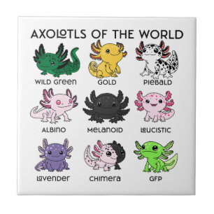 Kawaii Axolotls of the Worlds Tile