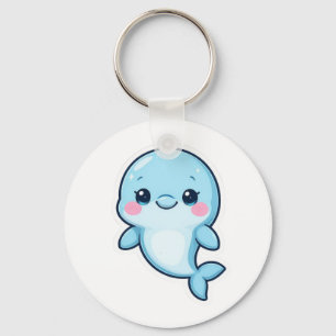 Kawaii Baby Blue Dolphin Key Ring