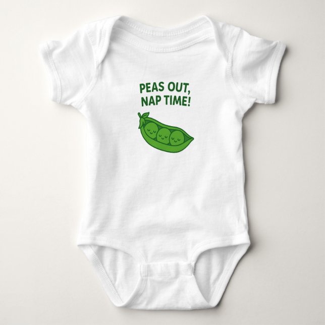 Kawaii Baby Bodysuie– Peas Out Nap Time Outfit Bodysuit (Front)