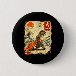 Kawaii Baby Monkey Punch Cute Japanese Macaque 6 Cm Round Badge