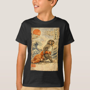 Kawaii baby monkey punch cute japanese macaqueKawa T-Shirt